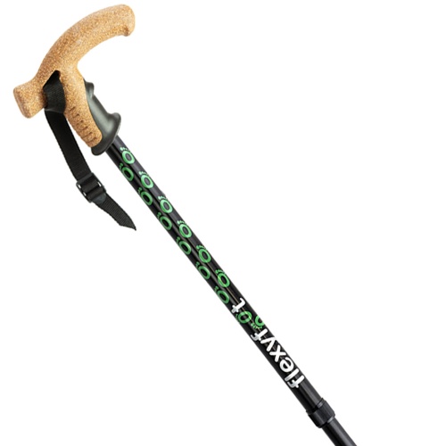 FLEXYFOOT® Cork Telescopic Handle Walking Stick Black